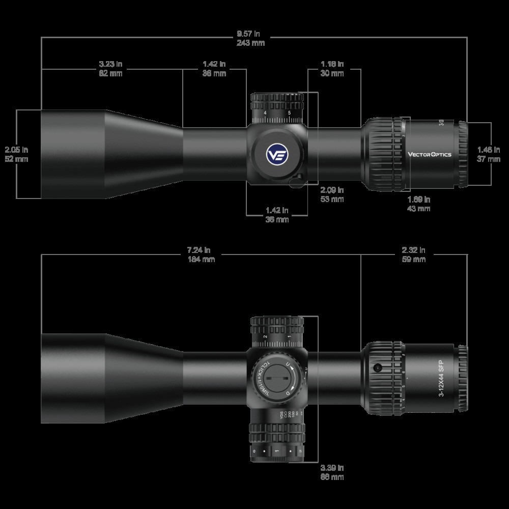 VECTOR OPTICS VEYRON 3-12X44IR SFP