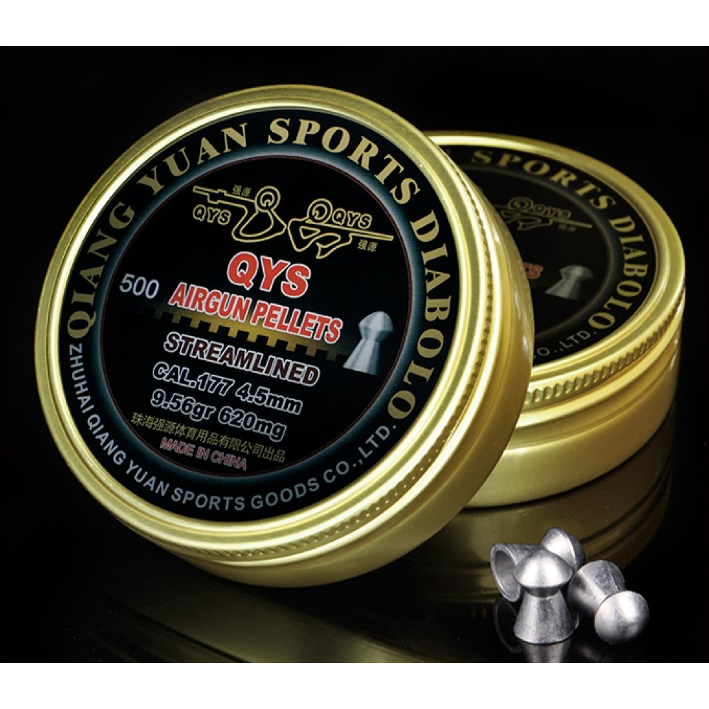 QYS STREAMLINED AIR GUN PELLETS 4.50mm - 620mg (500pcs)