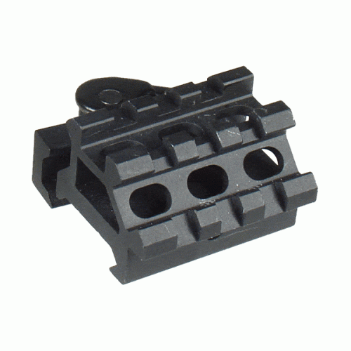 UTG DOUBLE RAIL/ 3 SLOT ANGLE MOUNT WITH QD LEVER MOUNT